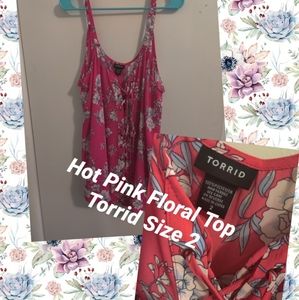 Hot Pink Floral Tank Top